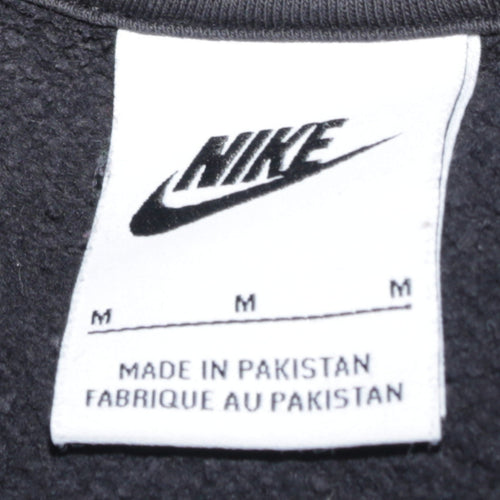 Nike Men's Black Pullover Hoodie Medium Fleece Logo Sweatshirt