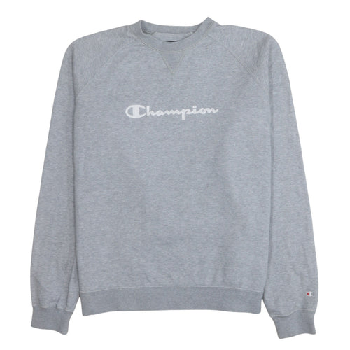 Champion Mens Grey Crew Neck Pullover Sweatshirt L Cotton Blend