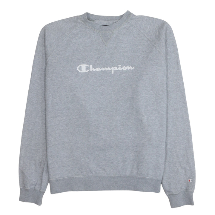Champion Mens Grey Crew Neck Pullover Sweatshirt L Cotton Blend