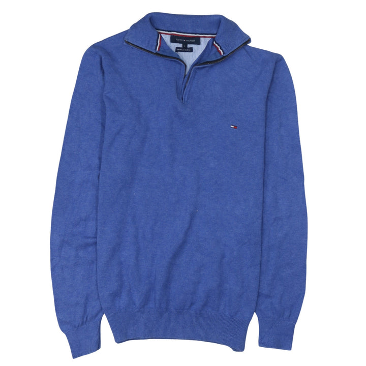 Tommy Hilfiger Men's Blue Cotton 1/4 Zip Jumper Size L