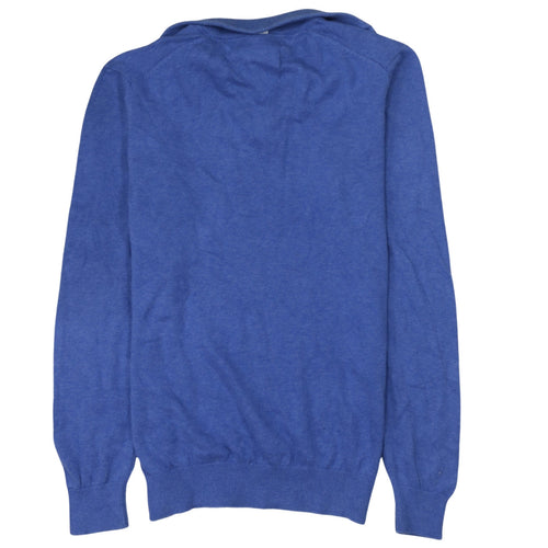 Tommy Hilfiger Men's Blue Cotton 1/4 Zip Jumper Size L