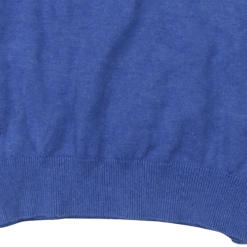 Tommy Hilfiger Men's Blue Cotton 1/4 Zip Jumper Size L