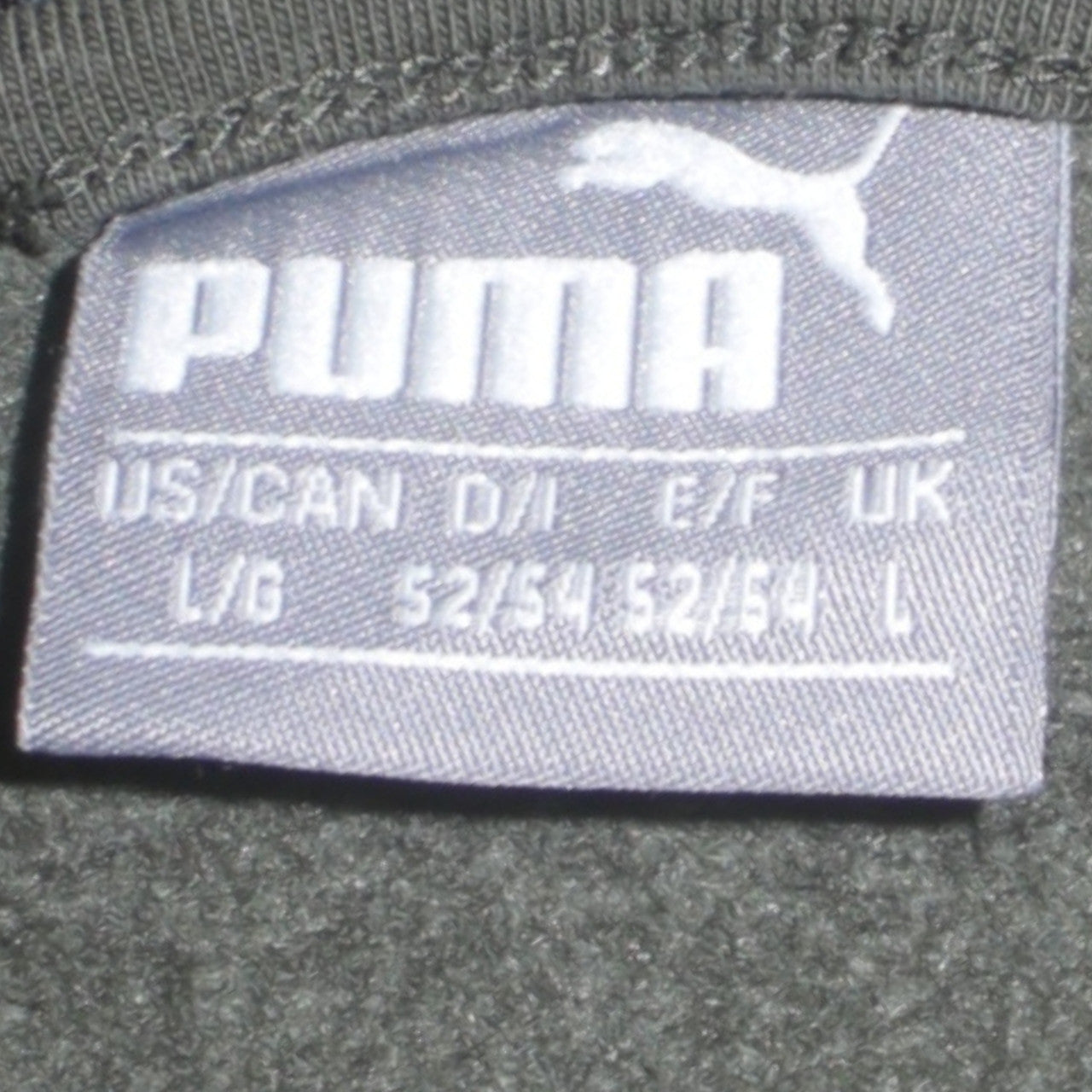 Puma Men’s Green Full Zip Hoodie Size L Fleece Logo Sportswear