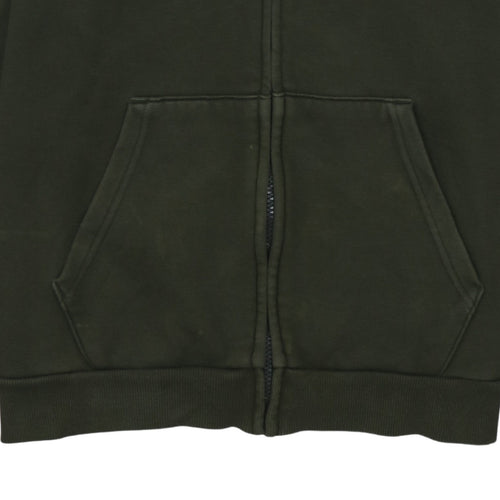 Puma Men’s Green Full Zip Hoodie Size L Fleece Logo Sportswear