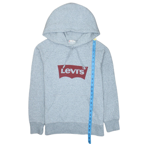 Levi's Men's Grey Pullover Hoodie XS Logo Fleece Sweatshirt