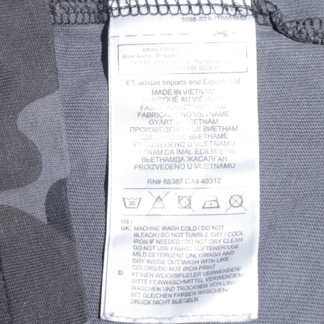 Adidas Men Black Camo Graphic Print Crew Neck Short Sleeve T-Shirt Size S