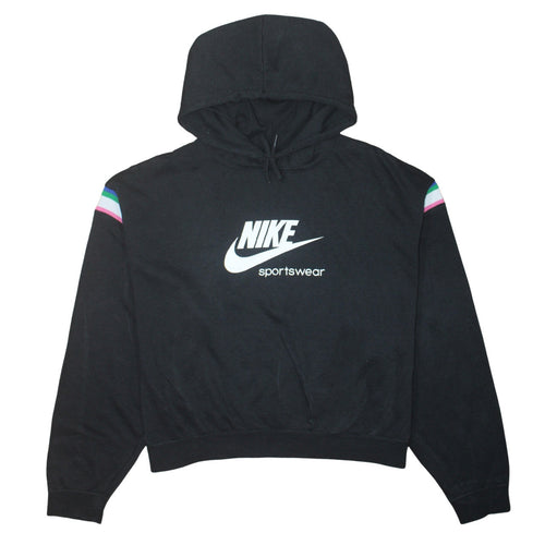 Nike Women Black XL Pullover Hoodie Sportswear Logo Cotton Blend