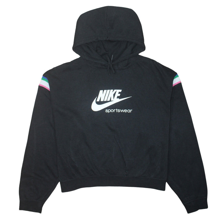 Nike Women Black XL Pullover Hoodie Sportswear Logo Cotton Blend