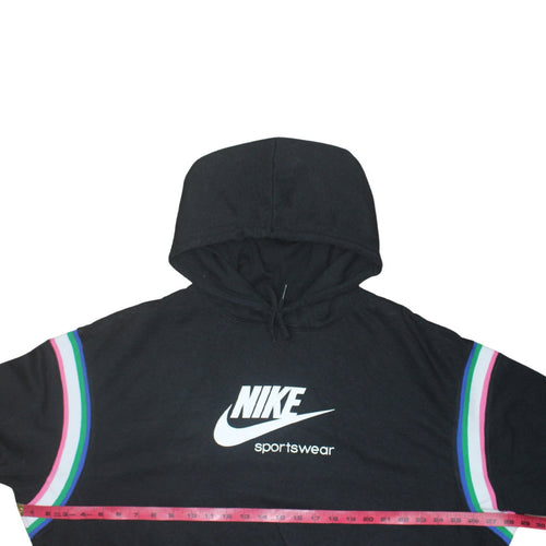 Nike Women Black XL Pullover Hoodie Sportswear Logo Cotton Blend