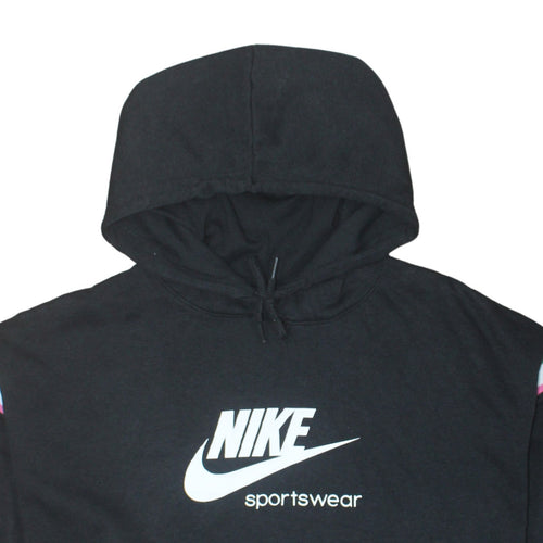 Nike Women Black XL Pullover Hoodie Sportswear Logo Cotton Blend
