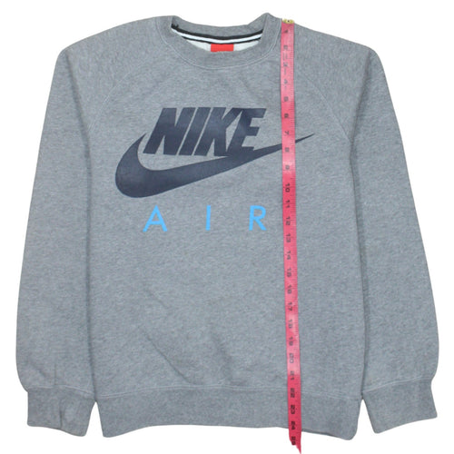 Nike Men's Grey Air Logo Crew Neck Pullover Sweatshirt Size S