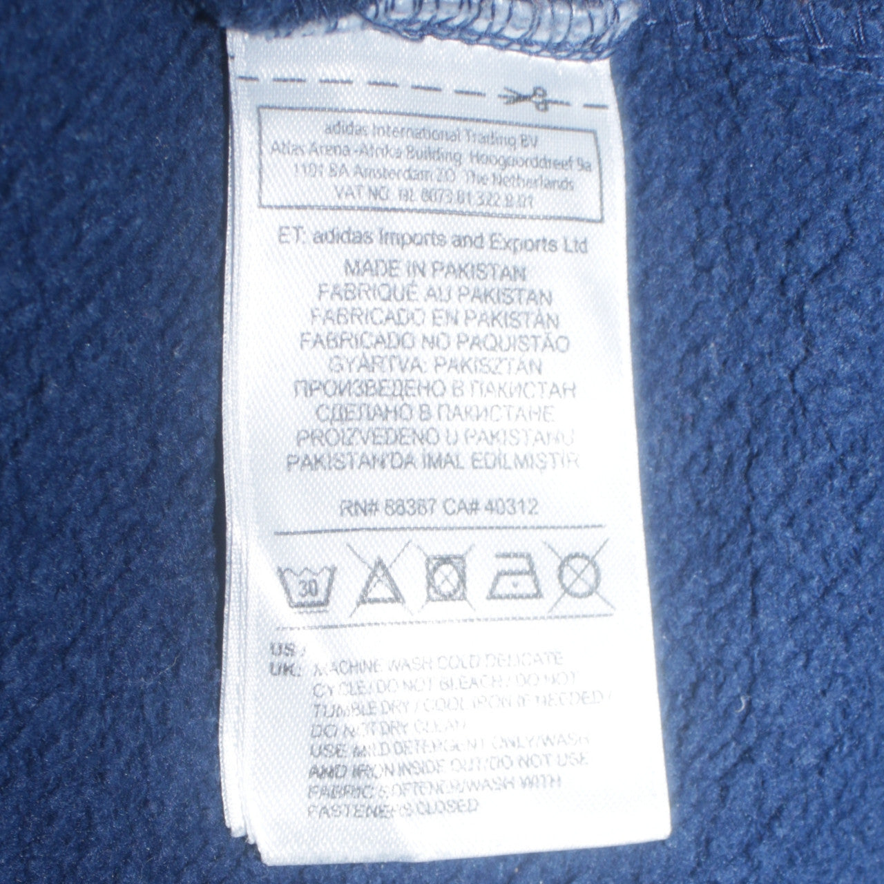 Adidas Men's Blue L Pullover Hoodie 1/4 Zip Fleece Sportswear