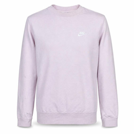 Front view of Nike Men's Pink XS Pullover Crew Neck Sweatshirt