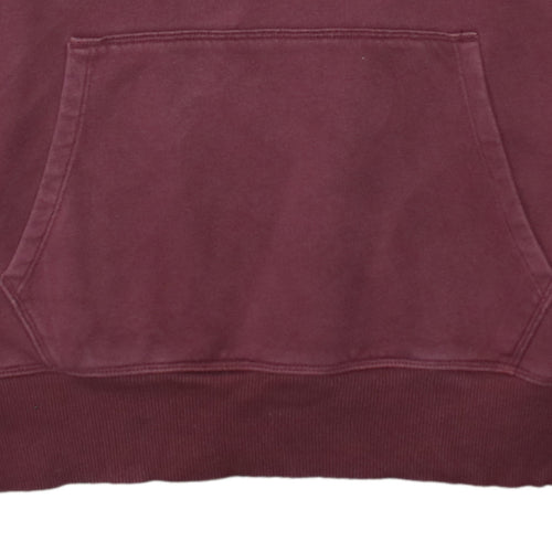 Under Armour Womens Burgundy Pullover Hoodie Size L Loose Fit Cotton Blend
