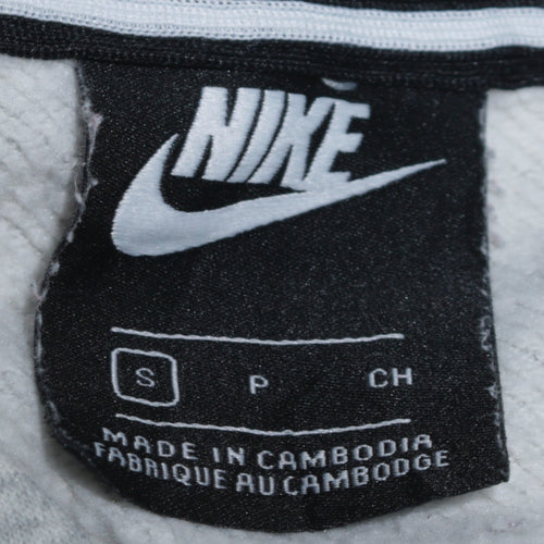 Nike Men's Grey Pullover Hoodie S Regular Fit Logo Fleece