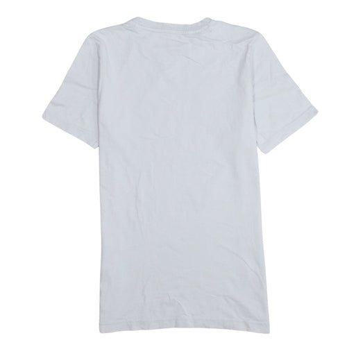 Adidas Boys White Logo T-Shirt 15-16 Years Short Sleeve Cotton Top