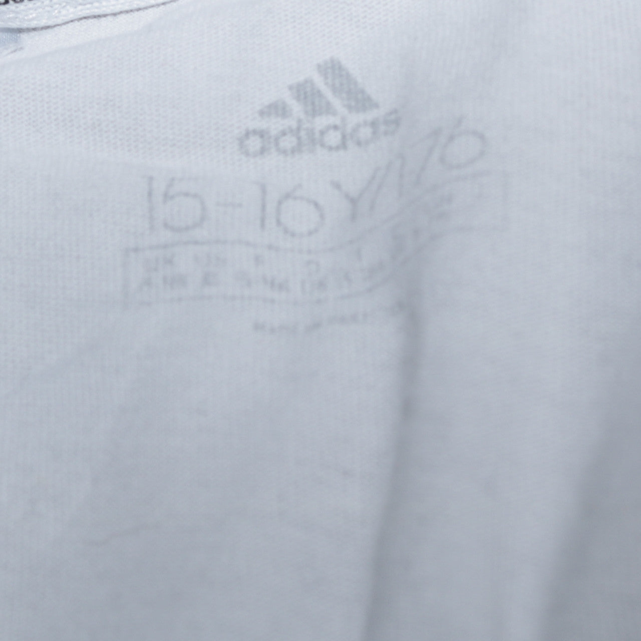 Adidas Boys White Logo T-Shirt 15-16 Years Short Sleeve Cotton Top