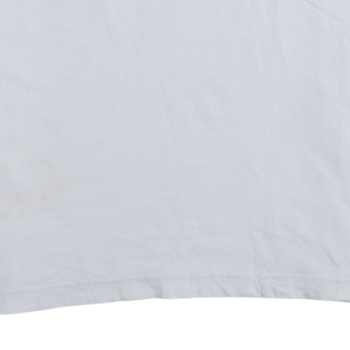 Adidas Boys White Logo T-Shirt 15-16 Years Short Sleeve Cotton Top