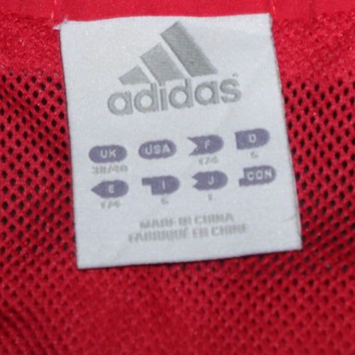 Adidas Men's Red Full Zip Windbreaker Jacket Size S