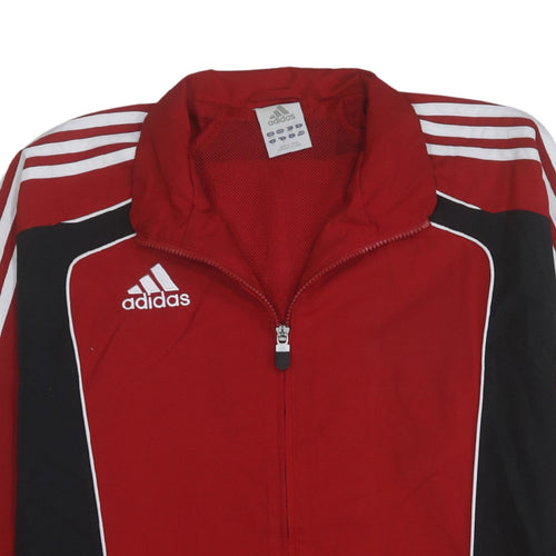 Adidas Men's Red Full Zip Windbreaker Jacket Size S