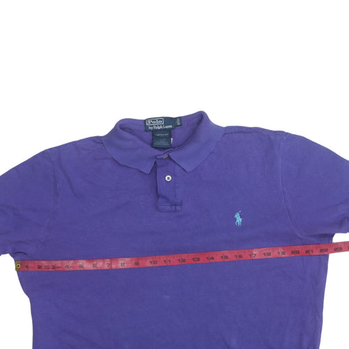 Ralph Lauren Men's Purple Custom Fit Cotton Polo Shirt L