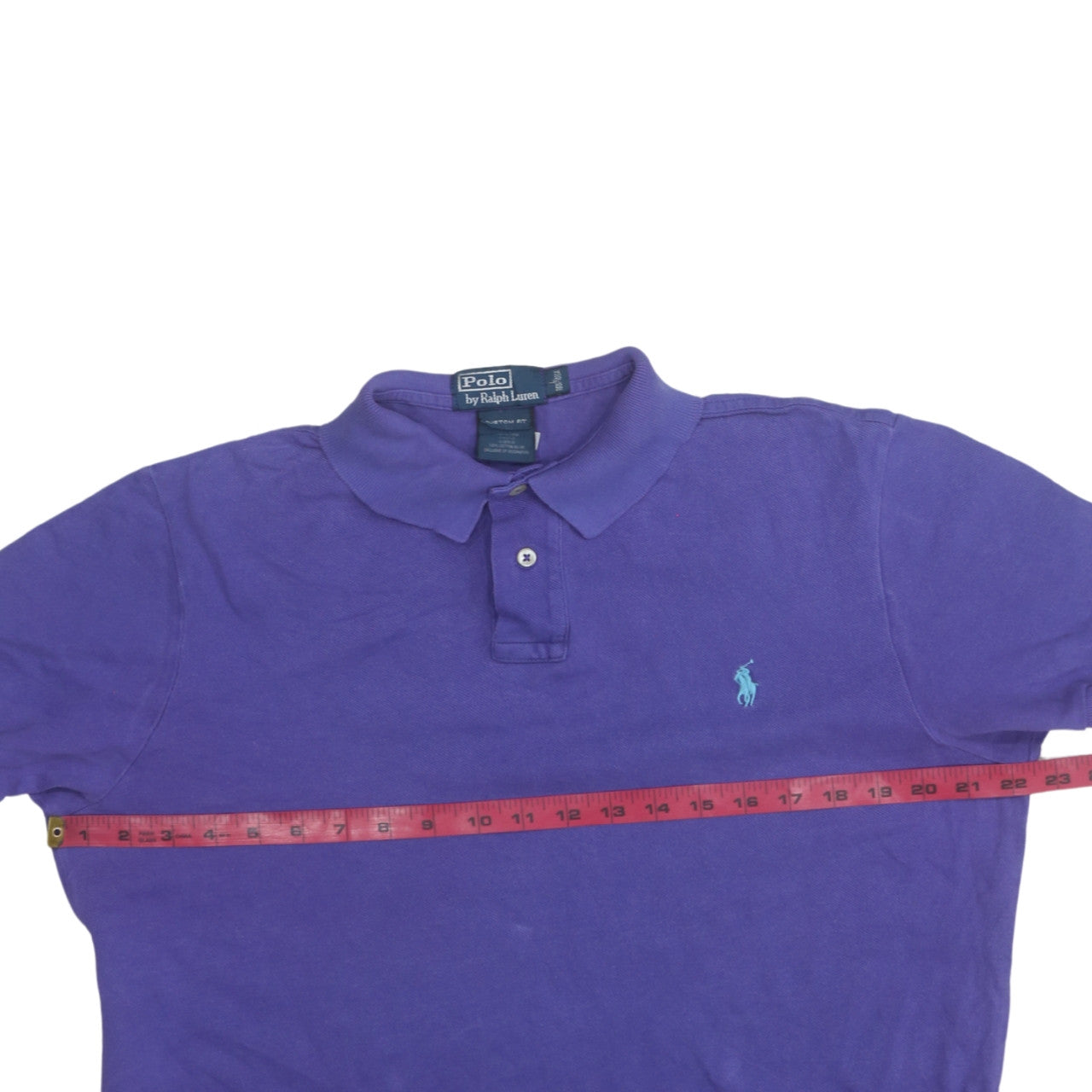 Ralph Lauren Men's Purple Custom Fit Cotton Polo Shirt L