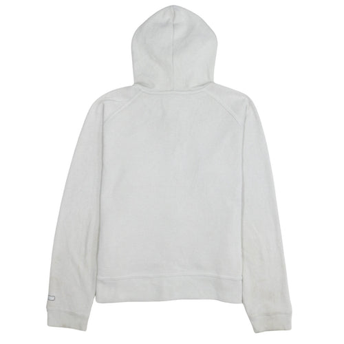 Reebok Womens White Full Zip Hoodie Size L Cotton Blend Casual