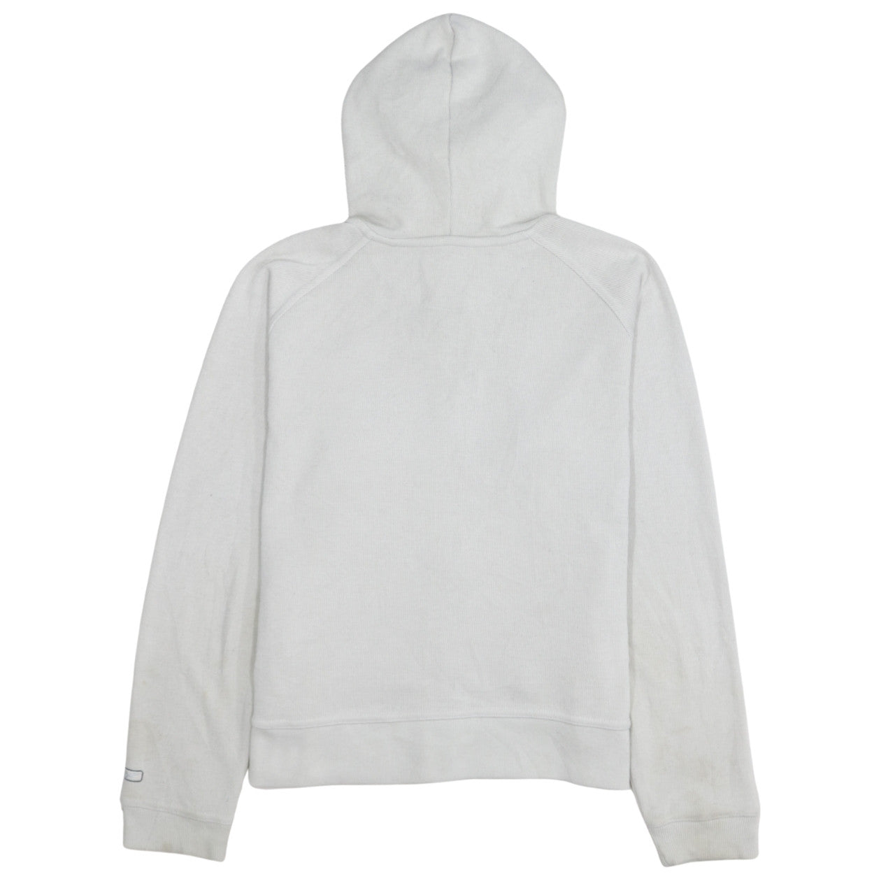 Reebok Womens White Full Zip Hoodie Size L Cotton Blend Casual