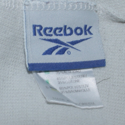 Reebok Womens White Full Zip Hoodie Size L Cotton Blend Casual