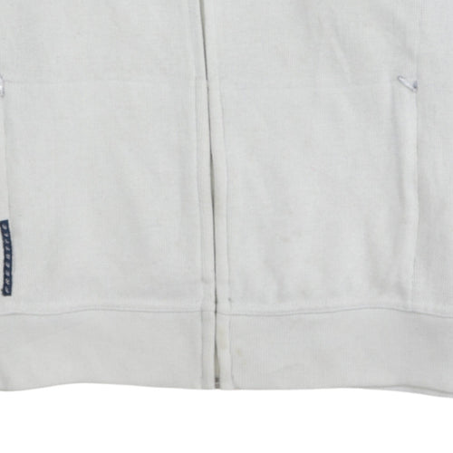 Reebok Womens White Full Zip Hoodie Size L Cotton Blend Casual