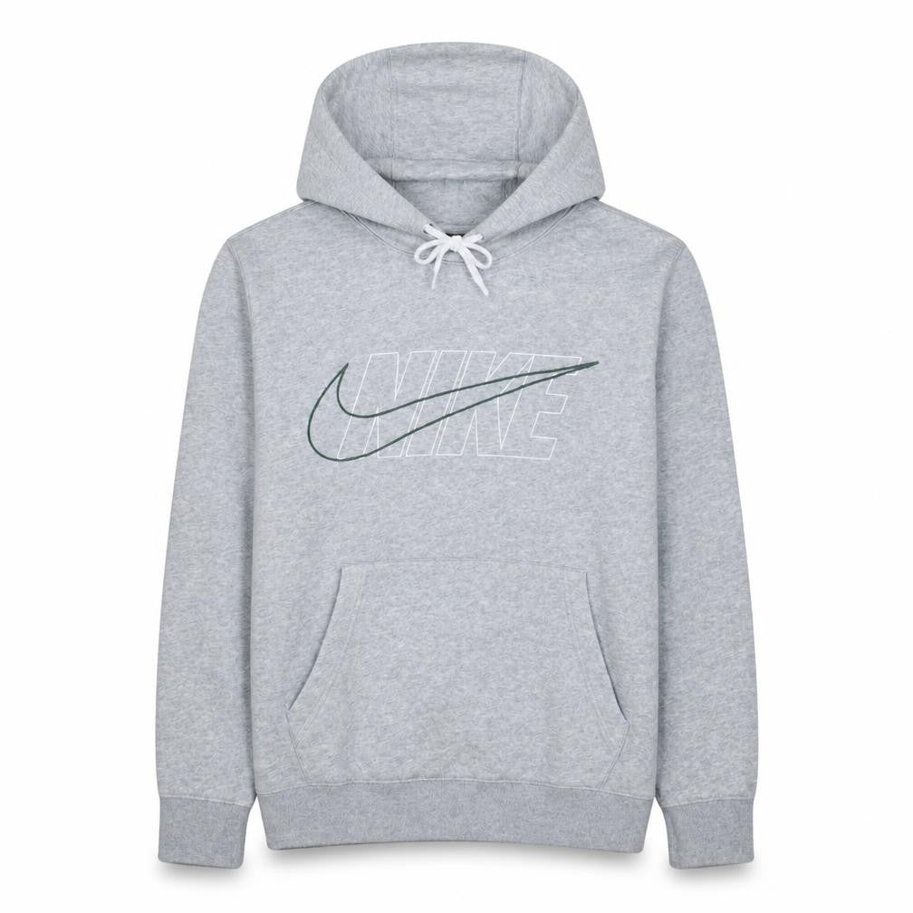 Nike Mens Grey Pullover Hoodie Small Logo Sportswear Fleece