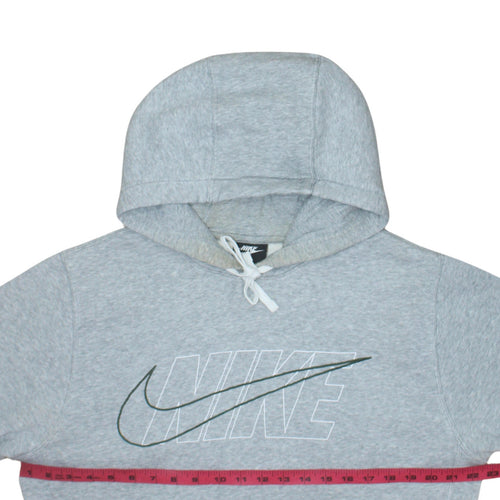 Nike Mens Grey Pullover Hoodie Small Logo Sportswear Fleece
