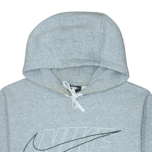 Nike Mens Grey Pullover Hoodie Small Logo Sportswear Fleece