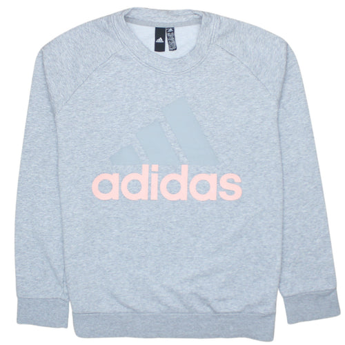 Adidas Womens Grey Logo Sweatshirt XL 20-22 Crew Neck Pullover