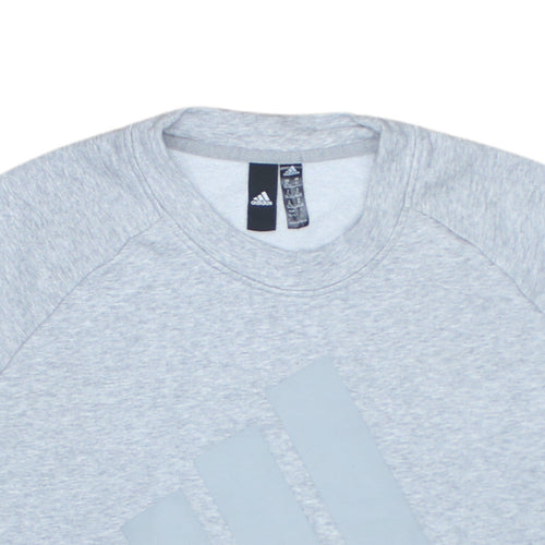 Adidas Womens Grey Logo Sweatshirt XL 20-22 Crew Neck Pullover