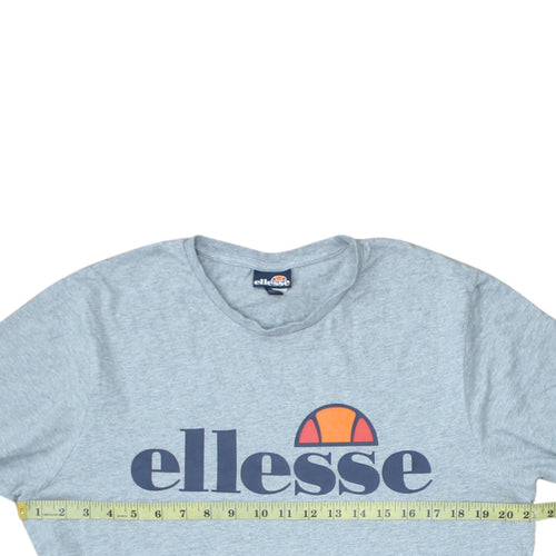Ellesse Men’s Grey Logo Graphic T-Shirt Size L Short Sleeve Cotton