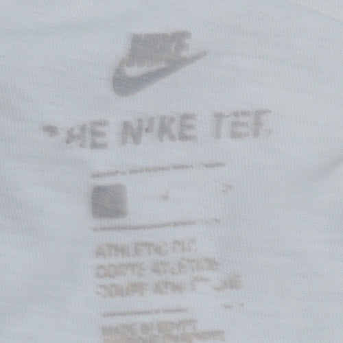 Nike Men's White Crew Neck Short Sleeve Cotton T-Shirt Size M