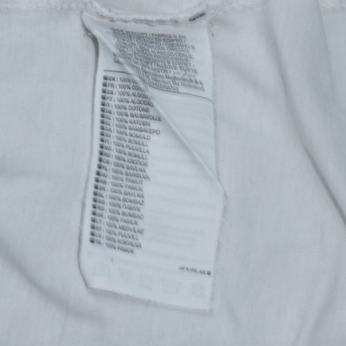 Nike Men's White Crew Neck Short Sleeve Cotton T-Shirt Size M