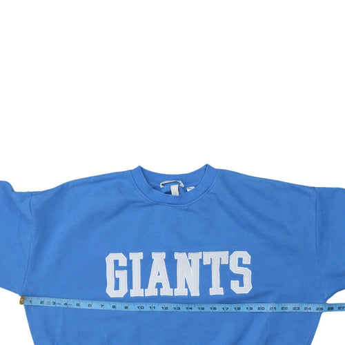 H&M Womens Blue Giants Crew Neck Pullover Sweatshirt M Cotton Blend