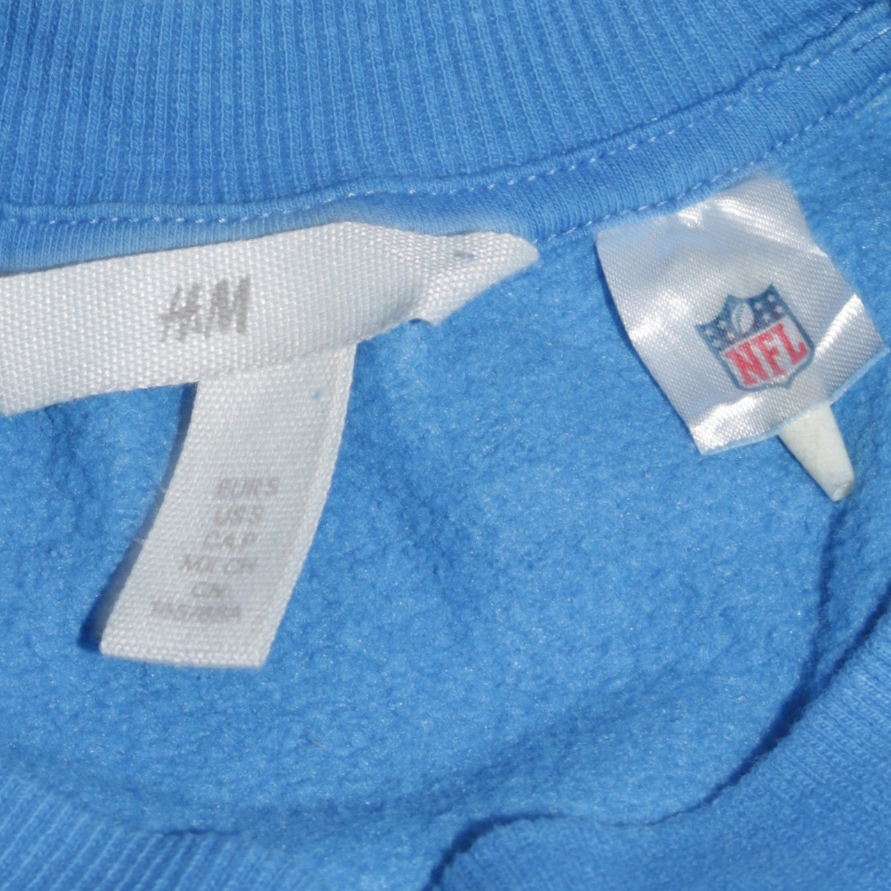 H&M Womens Blue Giants Crew Neck Pullover Sweatshirt M Cotton Blend