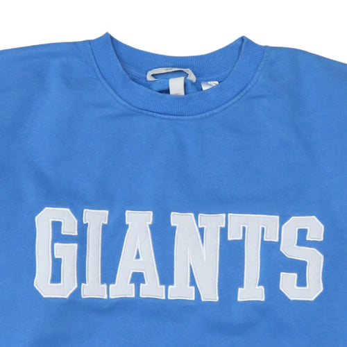 H&M Womens Blue Giants Crew Neck Pullover Sweatshirt M Cotton Blend