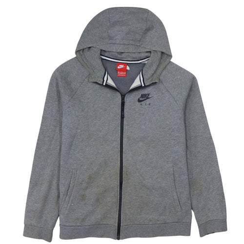 Nike Boys Grey Full Zip Hoodie Sweatshirt 13-15 Years Gym Air Logo