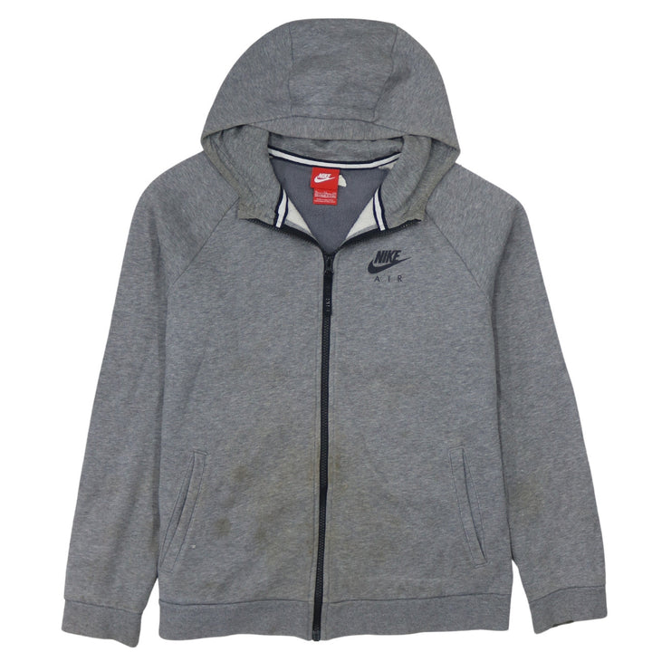 Nike Boys Grey Full Zip Hoodie Sweatshirt 13-15 Years Gym Air Logo