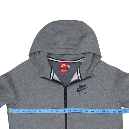 Nike Boys Grey Full Zip Hoodie Sweatshirt 13-15 Years Gym Air Logo