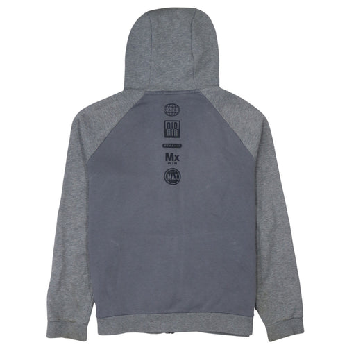 Nike Boys Grey Full Zip Hoodie Sweatshirt 13-15 Years Gym Air Logo