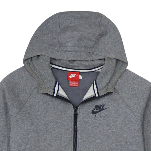 Nike Boys Grey Full Zip Hoodie Sweatshirt 13-15 Years Gym Air Logo