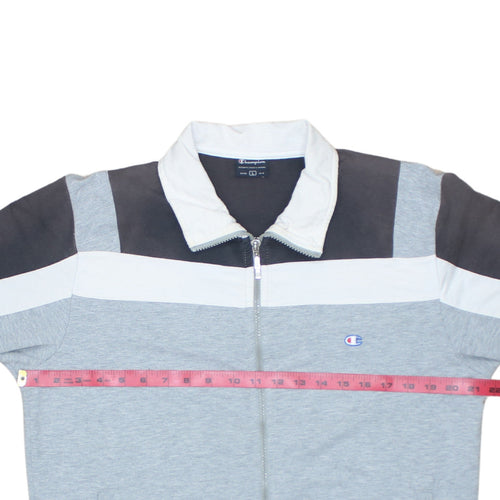 Champion Men's Grey Colourblock Track Jacket Size L Full Zip