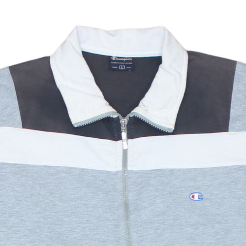 Champion Men's Grey Colourblock Track Jacket Size L Full Zip