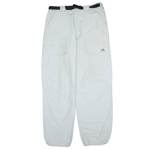 Adidas Men's Beige Cargo Trousers M 34in Regular Polyamide