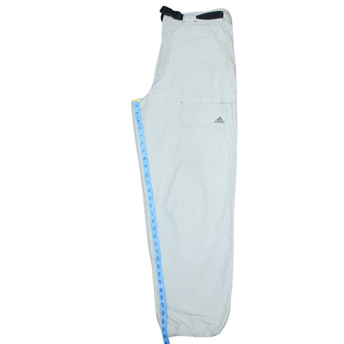 Adidas Men's Beige Cargo Trousers M 34in Regular Polyamide